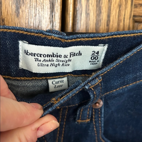 Abercrombie The Ankle Straight Ultra High Rise Curve Love Jeans Dark Wash 00 24 - Picture 4 of 9